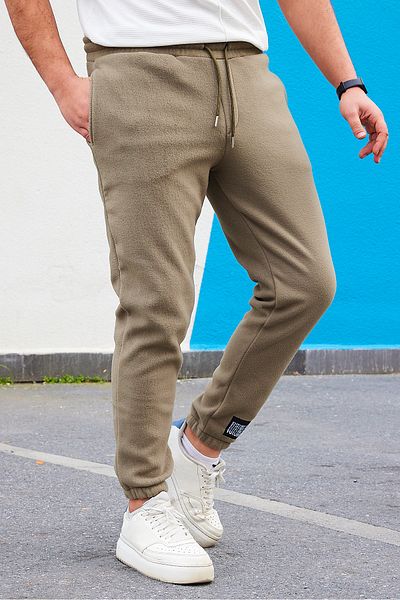 Trendyol Collection Khaki Regular/Normal Cut Gummibein Warme Anti-Pilling-Fleece-Jogginghose TMNAW22EA0438