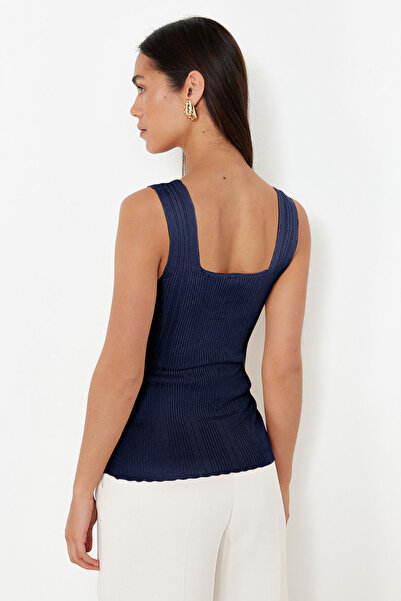 Trendyol Collection Navy Blue-Ecru Basic Double Pack Top Thin Blouse Twoss24Bz00623