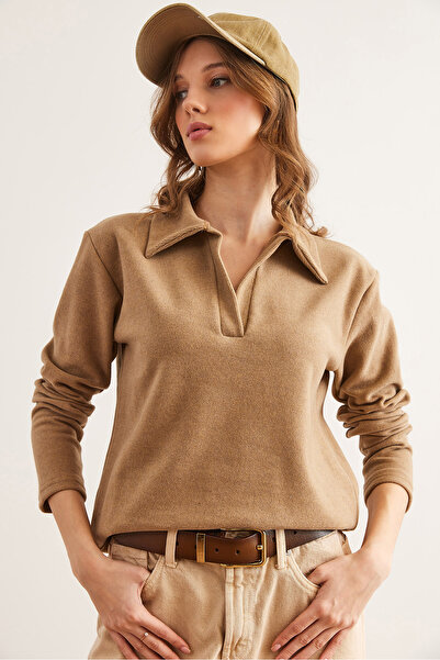 Olalook Γυναικεία μπλούζα Camel Polo Neck Thessaloniki BLZ- 19002810
