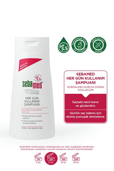 Sebamed شامبو للاستخدام اليومي مناسب للشعر العادي والجاف مع تأثيرات مغذية وإصلاحية 400 مل