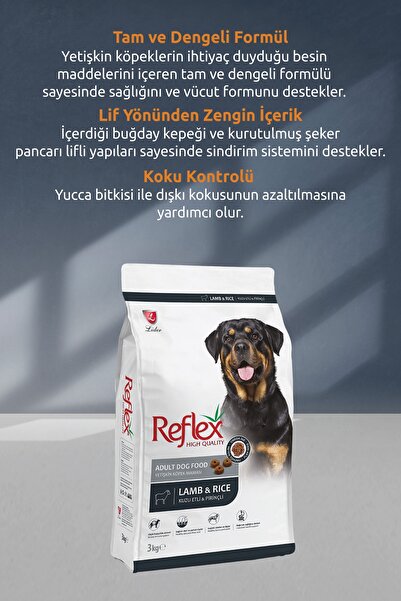Reflex Yetişkin Kuzu Etli Köpek Maması 10 Kg