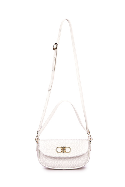 Pierre Cardin White Bone Small Alphabet Damen-Umhängetasche 05PO25Y1990