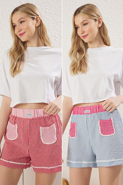 Trendyol Collection Set mit 2 Pyjama-Unterhosen aus 50 % Baumwolle und 50 % Polyester – THMSS25PJ00011