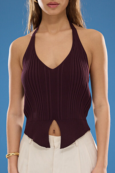 Trendyol Collection Λεπτή μπλούζα με λουράκι δαμάσκηνου TWOSS25BZ00327