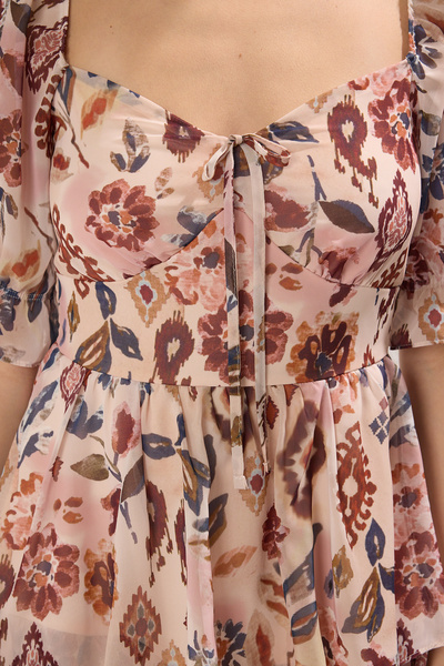 Trendyol Collection Ανοιχτό ροζ έθνικ μοτίβο Guipeli Mini Woven Φόρεμα TWOSS22EL2772