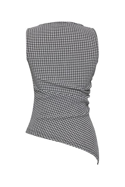 Trendyol Collection Schwarze, quadratische, körperbetonte Bluse mit dehnbarem Stoff – TWOSS25BZ00261