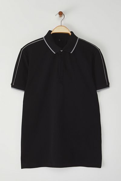 Trendyol Collection Reguler Black Polo Neck T-Shirt 100% Cotton Tmnss25Po00015