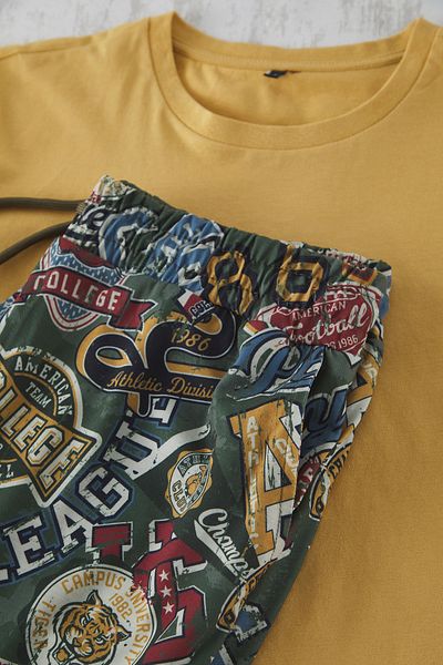 Trendyol Collection Barevná sada pyžama Regular Fit s potiskem - Tmnss25Pt00020