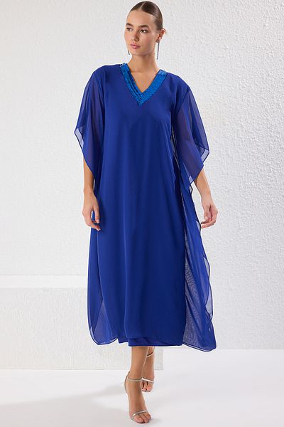 Trendyol Collection Rochie din șifon țesut cu sclipici Saks TPRSS25EL00130