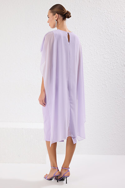 Trendyol Collection Lilac Plain Woven Finike Mini Unlined Stylish/Evening Dress