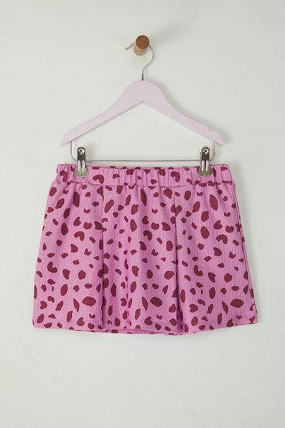 TRENDYOLKIDS Pink Girls' Mini Floral Knitted Shorts Skirt Tkdss25Et00004