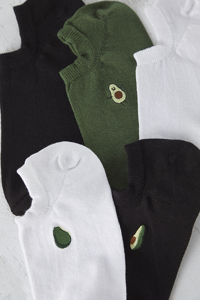 Trendyol Collection Mehrfarbige Unisex-Socken im 5er-Pack mit kurzer/unsichtbarer Baumwollstickerei TMNSS25CO00005