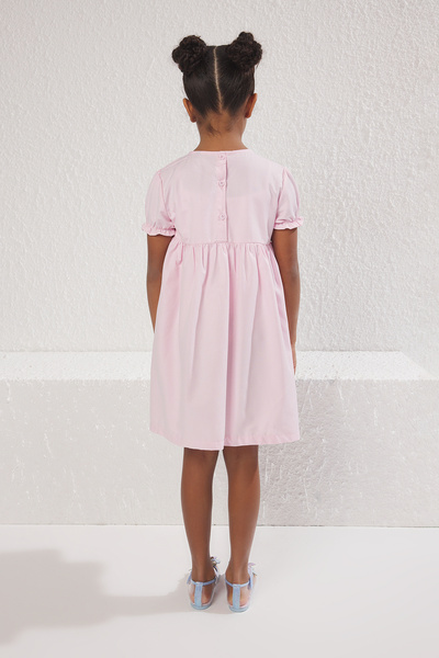 TRENDYOLKIDS Pink Mini Plain Knitted Dress Tkdss25El00023