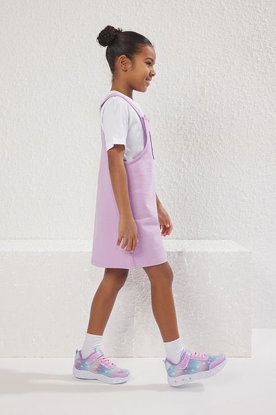 TRENDYOLKIDS Lilac Mini Strap Pletené šaty Tkdss25El00045