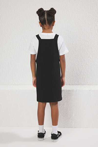 TRENDYOLKIDS Black Mini Plain Knitted Dress Tkdss25El00045