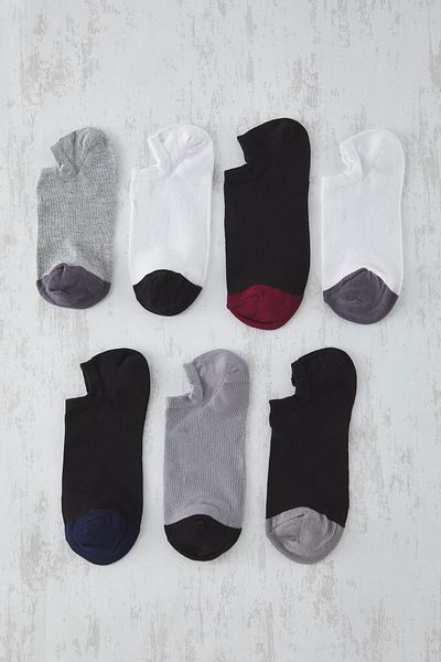 Trendyol Collection Packung mit 7 Unisex-Baumwollsocken – mehrfarbig, kurze Größe, unsichtbar TMNSS25CO00004