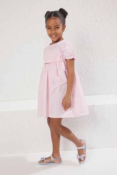 TRENDYOLKIDS Růžové mini rovné pletené šaty TKDSS25EL00023