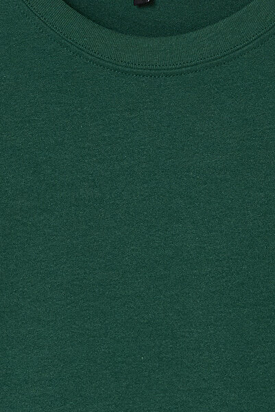 Trendyol Collection Dark Green Premium Boxy T-Shirt - Thick Tmnss25Ts00080
