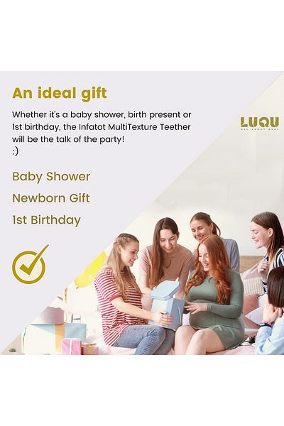 LUQU BABY Silicone + Wood Teether- Face-Pack of 10