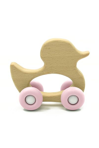 LUQU BABY LUQU Silicone + Wood Teether- Duck