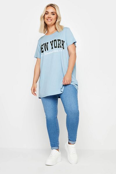 Stil Diva Printed Crew Neck Short Sleeve Large Size T-shirt -302278
