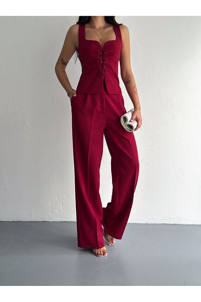 Cistern İstanbul Women's Lace Detailed Bottom Top Set
