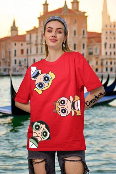 oneagılyazı Γυναικείο μπλουζάκι με στάμπα Power Puuf σε μεγάλο μέγεθος