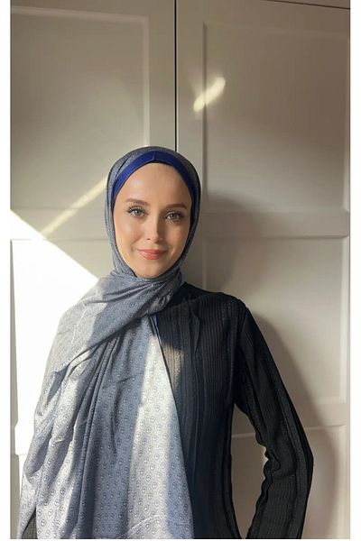 Modakaşmir Circle Mk Pattern Cotton Shawl