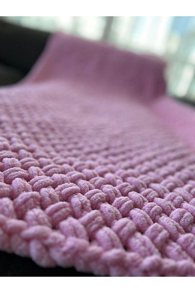 Alize Puffy Double Blanket Hand Knitted