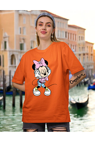 oneagılyazı Mause Printed Women's Oversize T-Shirt