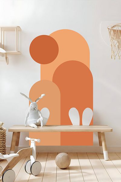 Grafikup Autocolant de perete oval boem - Autocolant de perete Boho din 3 piese