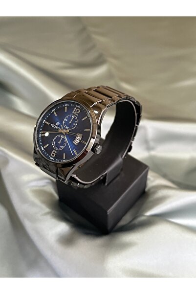 Store Yuvarlak İçi Lacivert Takvimli Çelik Kordon Erkek Kol Saati