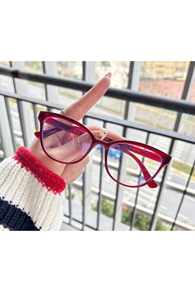BluePepper Talya Cateye Burgundy Blue Light Filter Screen Glasses Can Replace...