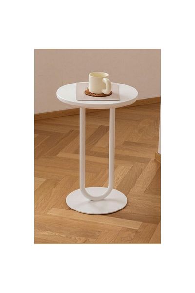 Generic White Metal Side Table - 35x55 cm