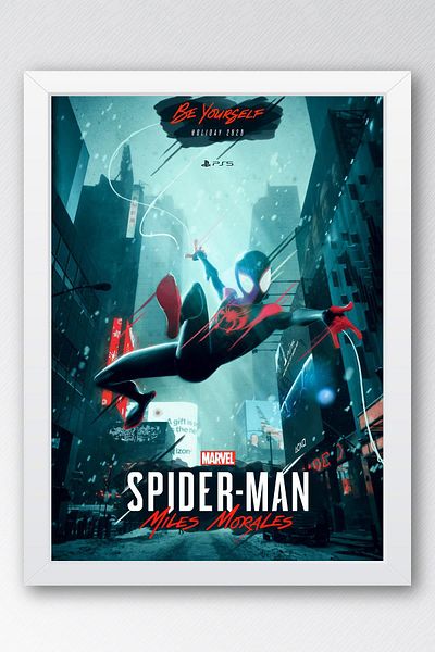 Saturn Ζωγραφική με κορνίζα Spider Man Miles Morales - Ζωγραφική αφίσας Spider-Man Fim