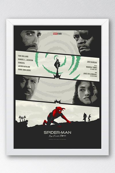 Saturn Spider Man Far From Home Pictură înrămată - Pictură poster Spider Man Fim