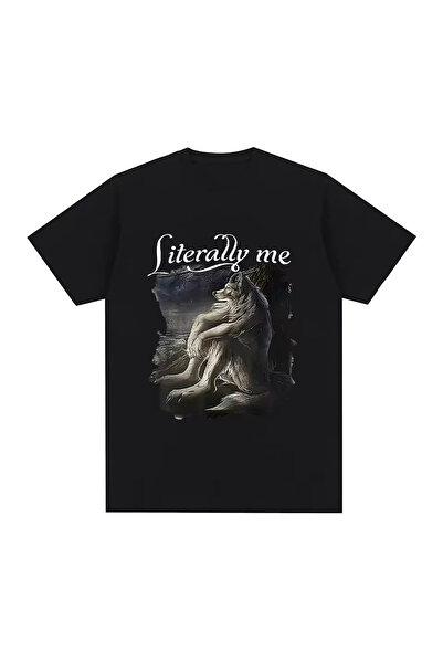 l'eivor Literally Me Kurt Baskılı Siyah Unisex T-shirt