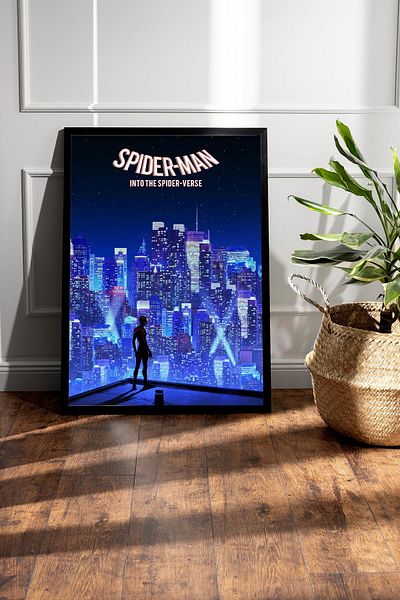 Saturn Spider Man Framed Painting - Spider Man in the Spider Universe Fim Poster Painting