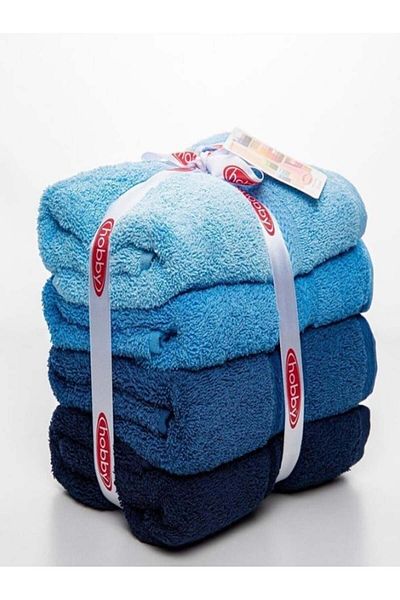 Angoravi 70X140 4-Piece Towel Set Blue