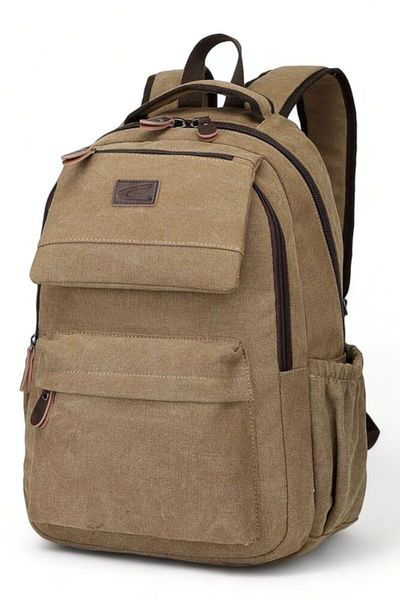 CACTİVE Cactive Canvas Light Brown Unisex Backpack Ctv1315