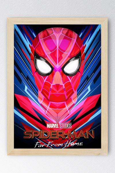 Saturn Spider Man Framed Painting - Spiderman Fim Poster Painting