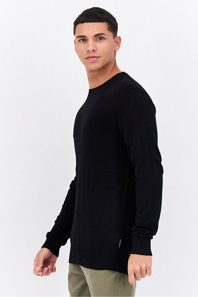 French Connection Men Crew Neck Knitted Sweater, Black