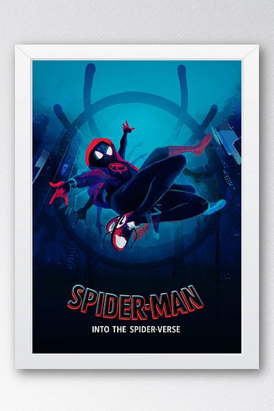 Saturn Pictură înrămată Spider Man - Pictură poster film Spider-Man în universul păianjenului