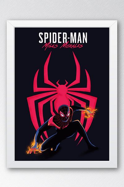 Saturn Pictură înrămată Spider Man Miles Morales - Pictură poster Spider Man Fim