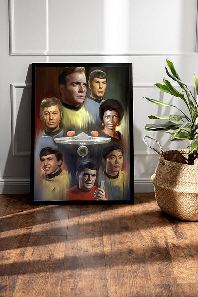Saturn Star Trek Framed Painting - Star Trek Fim Poster Painting