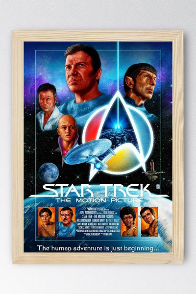 Saturn Star Trek Framed Painting - Star Trek Fim Poster Painting