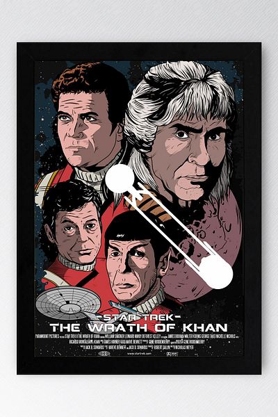 Saturn Star Trek Framed Painting - Star Trek Fim Poster Painting