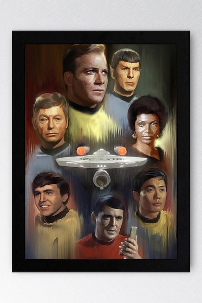 Saturn Star Trek Framed Painting - Star Trek Fim Poster Painting