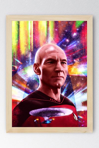 Saturn Star Trek Framed Painting - Star Trek Fim Poster Painting