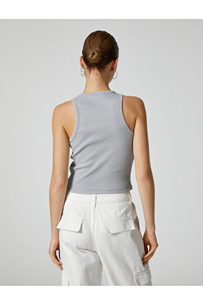 Koton Βασικό κολάρο Αθλητή με ραβδώσεις από βαμβάκι